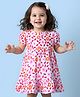 Doodle Poodle 100% Cotton Knit Half Sleeves Floral Printed Frock - Pink