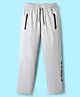 Pine Kids Cotton Knit Full Length Lounge Pants With New Goals Text Print - Grey