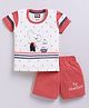 Nottie Planet Cotton Half Sleeves Big Adventure Text Printed Coordinating Tee & Shorts Set - Peach