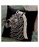 Orak Living Knotty Zebra Cushion Cover- Black