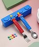 Elecart Kids Cutlery Set  BPA-Free Stainless Steel Spoon & Fork with Lego Building Block Design | Baby Feeding Utensils for Toddlers | Educational Tableware for Lunch Box, Picnic (324 Months)