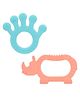 Babykins Animal & Palm Shaped Teether Peach & Blue Pack of 2