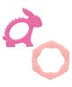 Babykins Animal & Ring Shaped Teether Pink & Peach Pack of 2