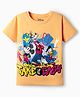 Ollington St. Disney Half Sleeves T-Shirt with Mickey & Friends Graphics - Orange