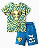 Ollington St. Disney 100% Cotton Half Sleeves Foil Printed T-Shirt & Short Set With Lion King Graphics - Multicolor