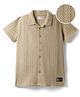 Kookie Kids Knit Half Sleeves Solid Resort Collar Shirt - Beige