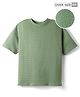 Kookie Kids Knit Half Sleeves Solid Color Oversized T-Shirt - Olive Green