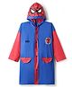 Pine Kids Marvel Full Sleeves Hooded Spider-Man Raincoat - Blue & Red