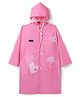 Pine Kids Full Sleeves Hooded Raincoat - Dark Pink