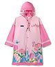 Pine Kids Full Sleeves Hooded Butterfly Raincoat - Light Pink