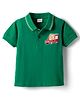 Babyhug 100% Cotton Half Sleeves Polo T- Shirt with Safari Patch Detailing - Green