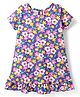 Babyhug Cotton Knit Half Sleeves Nighty With Floral Print - Purple