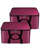 Storite 2 Pack Nonwoven Mini Storage Bag Cloth Organizer With Zippered Closure And Handle ( Magenta) Rectangular - Non-Woven