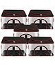Storite 5 Pack Nylon 33 L PVC Transparent Clothes storage Bags/Saree Covers with Zip for Storage Specially Design for Woman Dresses,Sarees,Lehngas for Wardrobe Organizer(RedBlack)