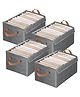 Storite 4 Pack 23.5 L Storage Bins with Transparent Lids Window Fabric Storage Boxes, Foldable Storage Baskets with Handles, wardrobe closet organizers and storage bins for Clothes (46x27x19cm)