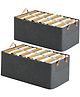 Storite 2 Pcs Wardrobe Organizer for Clothes with Metal Frame Storage Baskets for Clothing Fabric Storage Box with Handles Shelf Basket for Storage Clothes Pants Jeans Sweater Toys Books (Grey)