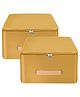 Storite 2 Pack Nylon Wardrobe Bag Underbed Moisture Proof Cloth Storage Organizer, Storage box for Clothes Saree Bags with Zippered Closure & Handle (Mustard, Square