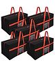 Storite 5 Pack Nylon Super-Size Large 128 L Moisture Proof MultiPurpose Heavy Duty Storage Bag for Toys/Stationery/Blankets/Clothes/Moving Bags With Strong Handles Rectangular(Red Black, 80x39x41cm)