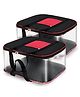 Storite 2 Pack Moisture Proof Big Nylon Transparent Underbed Storage Bag/Stationery Paper/Blankets/Clothes Storage Bag (BlackRed, 57x47x26 cm), Rectangular