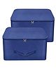Storite 2 Pack Nylon Wardrobe Bag Underbed Moisture Proof Cloth Storage Organizer, Storage box for Clothes Saree Bags with Zippered Closure & Handle (Blue )