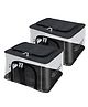 Storite 2 Pack Nylon 33 L PVC Transparent Moisture Proof Storage box for Clothes Closet Wardrobe Organizer Bag for Clothes Saree Bags with Carry Handle - (Black )