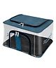 Storite Nylon 33 L PVC Transparent Moisture Proof Storage box for Clothes Closet Wardrobe Organizer Saree Bags for Clothes with Carry Handle - (DarkTeal, 44 x 31 x 24 cm)