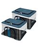 Storite 2 Pack Nylon 33 L PVC Transparent Moisture Proof Storage box for Clothes Closet Wardrobe Organizer Saree Bags for Clothes with Carry Handle - (DarkTeal, 44 x 31 x 24 cm)