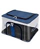 Storite Nylon 33 L PVC Transparent Moisture Proof Storage box for Clothes Closet Wardrobe Organizer Saree Bags for Clothes with Carry Handle - (DarkBlue, 44 x 31 x 24 cm)