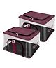 Storite 2 Pack Nylon 33 L PVC Transparent Moisture Proof Storage box for Clothes Closet Wardrobe Organizer Bag for Clothes Saree Bags with Carry Handle - (Vivid Red
