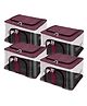 Storite 4 Pack Nylon 33 L PVC Transparent Moisture Proof Storage box for Clothes Closet Wardrobe Organizer Bag for Clothes Saree Bags with Carry Handle - (Vivid Red