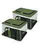Storite 2 Pack Nylon 33 L PVC Transparent Moisture Proof Storage box for Clothes Closet Wardrobe Organizer for Clothes Saree Bags with Carry Handle - (DarkGreen, 44 x 31 x 24 cm)
