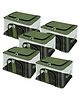 Storite 5 Pack Nylon 33 L PVC Transparent Moisture Proof Storage box for Clothes Closet Wardrobe Organizer for Clothes Saree Bags with Carry Handle - (DarkGreen, 44 x 31 x 24 cm)