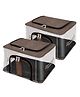 Storite 2 Pack Nylon 33 L PVC Transparent Moisture Proof Storage box for Clothes Closet Wardrobe Organizer for Clothes Saree Bags with Carry Handle - (Brown, 44 x 31 x 24 cm)