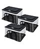Storite 3 Pack Nylon 33 L PVC Transparent Moisture Proof Storage box for Clothes Closet Wardrobe Organizer for Clothes with Carry Handle - (Black )