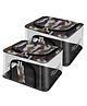 Storite 2 Pack Nylon 33 L Military Print Transparent Moisture Proof Storage box for Clothes Closet Wardrobe Organizer for Clothes Saree Bags with Carry Handle - (44 x 31 x 24 cm)