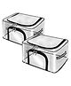 Storite 2 Pack 28 L Transparent PVC Wardrobe Bag Underbed Moisture Proof Cloth Storage Organizer, Storage box for Clothes Saree Bags with Zippered Closure & Handle (44 x 31 x 21 cm)