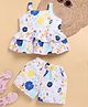 TOONYPORT Cotton Sleeveless Floral Printed Coordinating Top & Shorts Set - Multi Colour