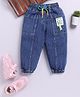 TOONYPORT Denim Natural Text Patch Embroidered Jeans - Blue