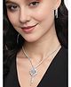 Mansiyaorange Rhodium Plated Silver Color Cubical Floral Crystal AD Gemstone-Studded Jewelry Set