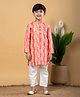 READIPRINT Chandheri Full Sleeves Bandhani Printed Kurta & Pyjama Set - Peach