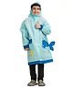 Yellow Bee Sea Life Printed Hooded Raincoat - Blue