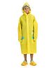 Yellow Bee Full Sleeves Crocodile Printed Hooded Raincoat - Yellow