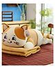 Tickles Sleeping Cat Soft Stuffed Plush Animal Toy for Kids Boys & Girls (Size: 35 cm Color: White & Brown)