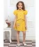 Lei-Chie Linen Half Puffed Sleeves Shirt With Coordinating Embroidered Skirt Set - Yellow