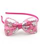 Aabacus Bow Applique Detailed Sequins Embellished Hair Band - Dark Pink