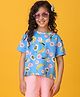 Anthrilo Cotton Half Sleeves Bananas Printed Tee - Blue