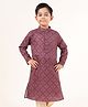Tabard Cotton Full Sleeves Ethnic Motifs Printed Kurta - Maroon