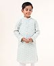 Tabard Cotton Full Sleeves Ethnic Embroidered Kurta - Green