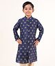Tabard Cotton Full Sleeves Paisleys Foil Printed Kurta - Blue