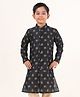 Tabard Cotton Full Sleeves Paisleys Foil Printed Kurta - Black